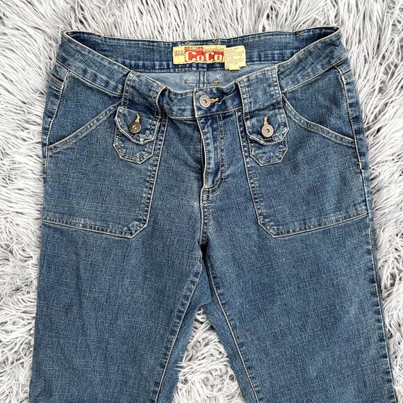 002 Coco Jeans Wear Full Function Denim Wide Leg Trouser Jeans Medium Blue - Picture 2 of 8